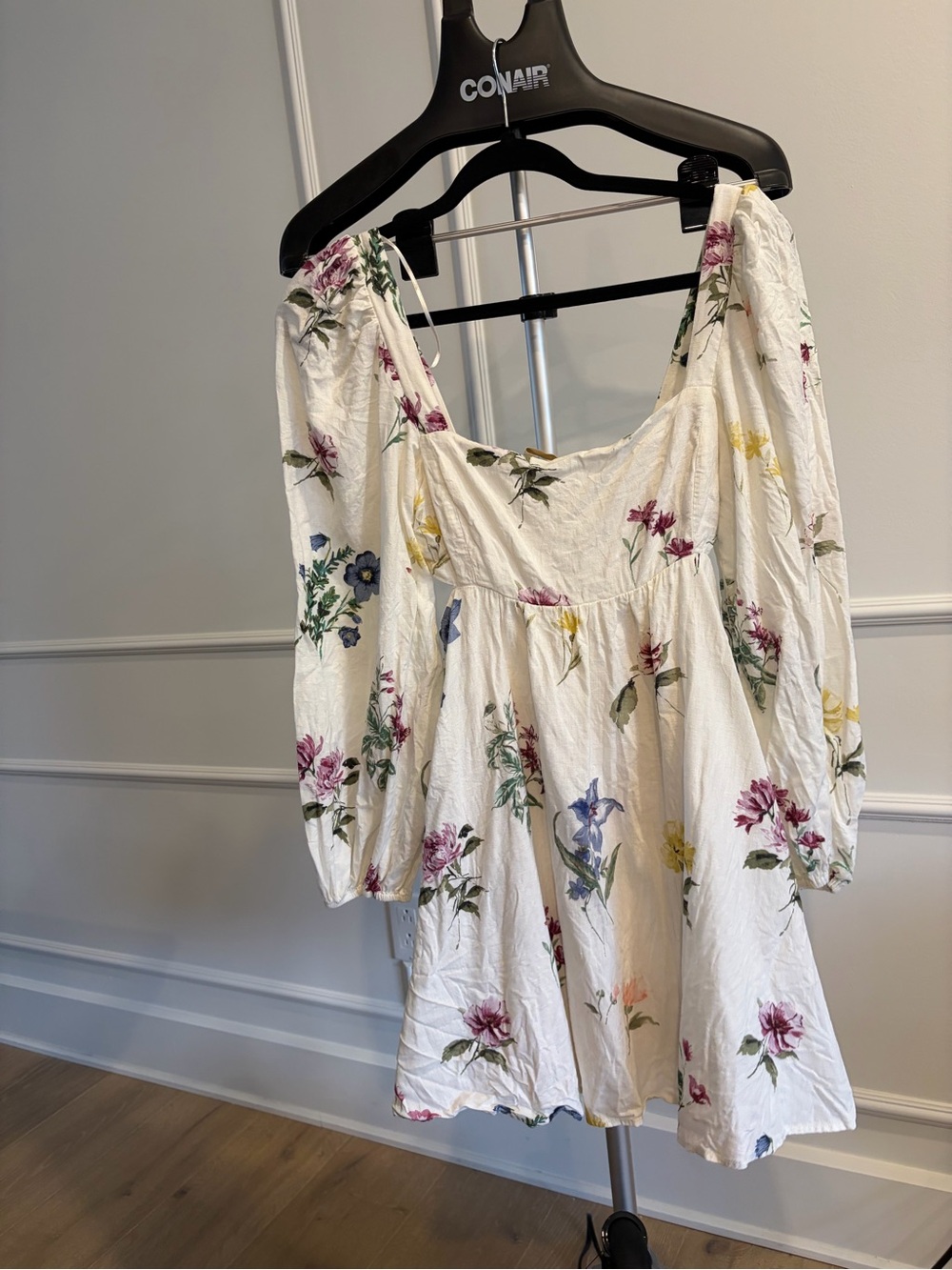 Mango linen floral dress - Picture 3 of 4